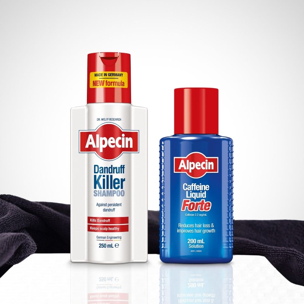 Hair Loss Set - Alpecin Dandruff Killer Shampoo and Alpecin Caffeine Liquid Forte - Kills dandruff and fights against hair loss