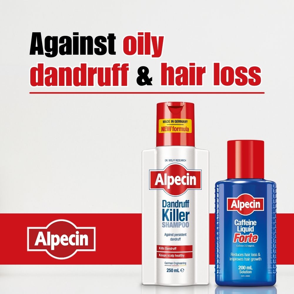Hair Loss Set - Alpecin Dandruff Killer Shampoo and Alpecin Caffeine Liquid Forte - Kills dandruff and fights against hair loss