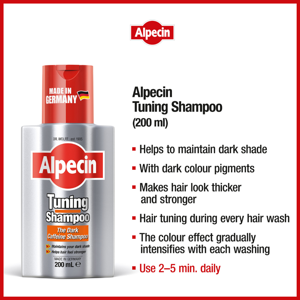 Hair Loss Set – Alpecin Tuning Shampoo for Grey Hair + Caffeine Liquid Forte 200ml