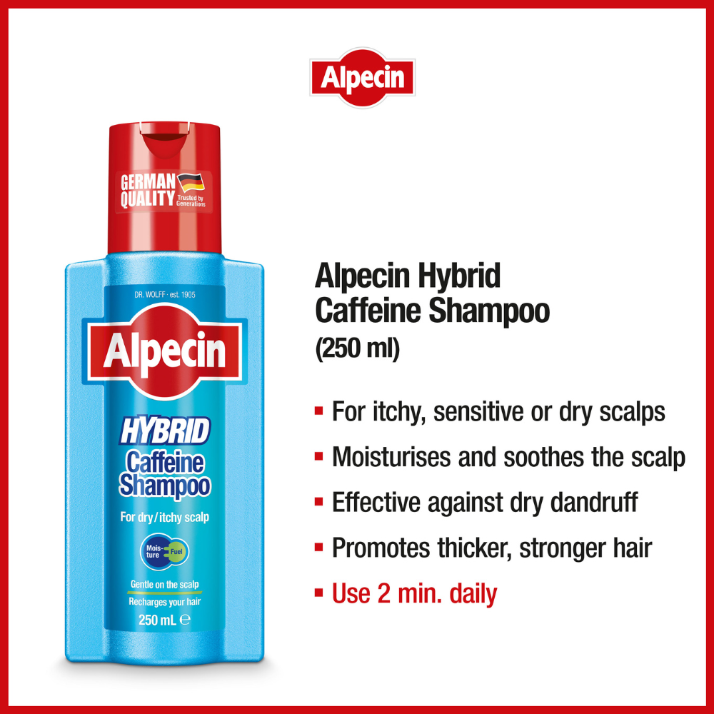 Buy Alpecin Hybrid Caffeine Shampoo for Dry and Itchy Scalp, 250ml