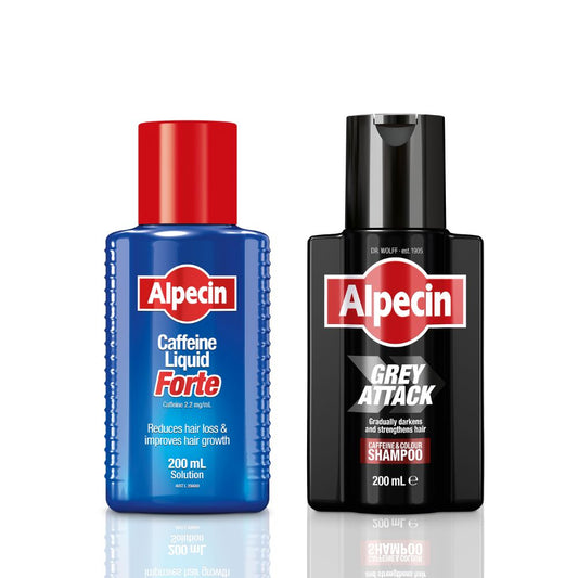 Alpecin Hair Loss Set - Grey Attack Caffeine & Colour Shampoo + Caffeine Liquid Forte 200ml