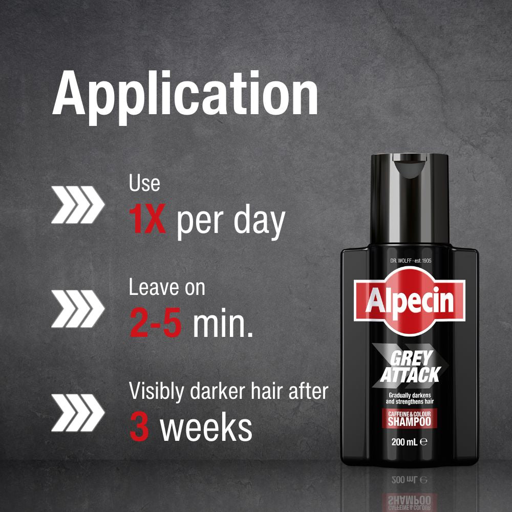Alpecin Starter Pack - Grey Attack Caffeine & Colour Shampoo + Caffeine Liquid 200ml