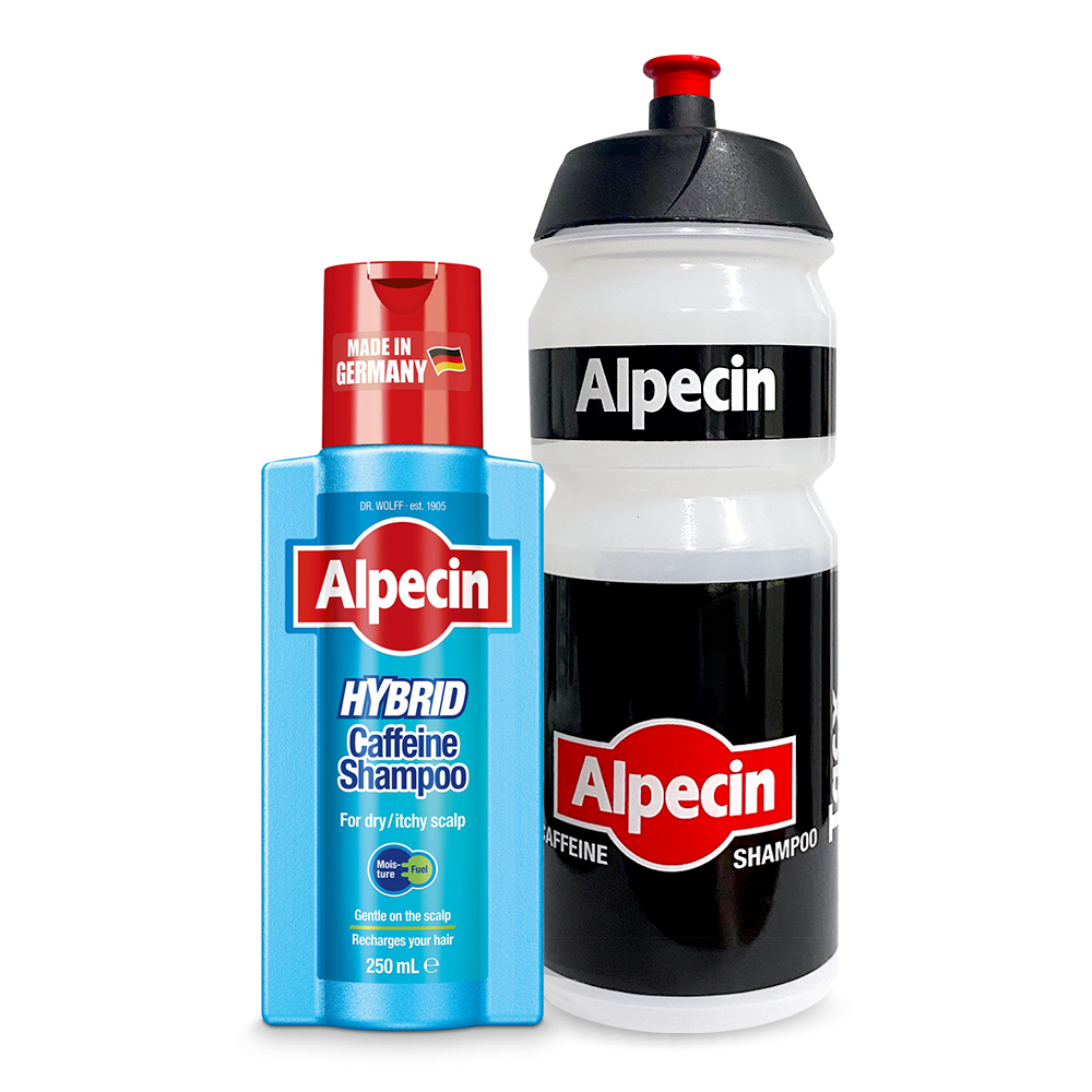 Alpecin Hybrid Caffeine Shampoo - for Dry and Itchy Scalp, 250ml + FREE Drink Bottle worth $15
