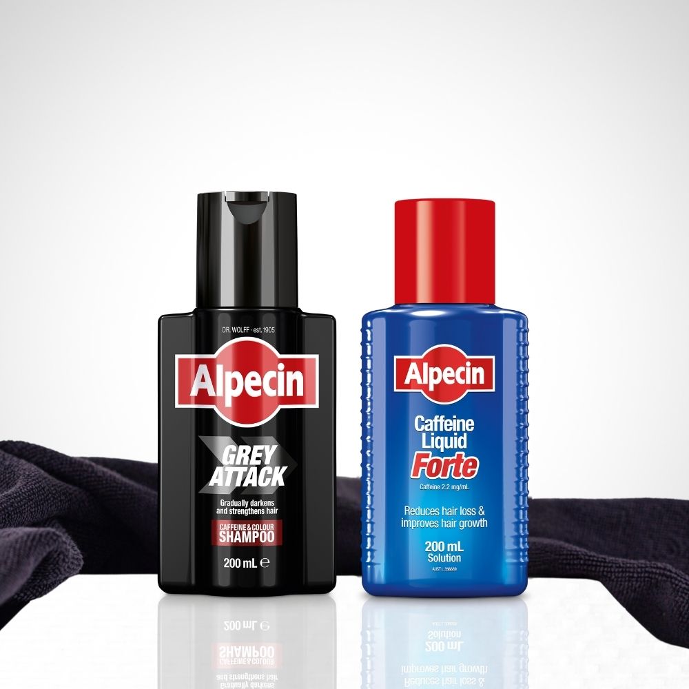 Alpecin Hair Loss Set - Grey Attack Caffeine & Colour Shampoo + Caffeine Liquid Forte 200ml