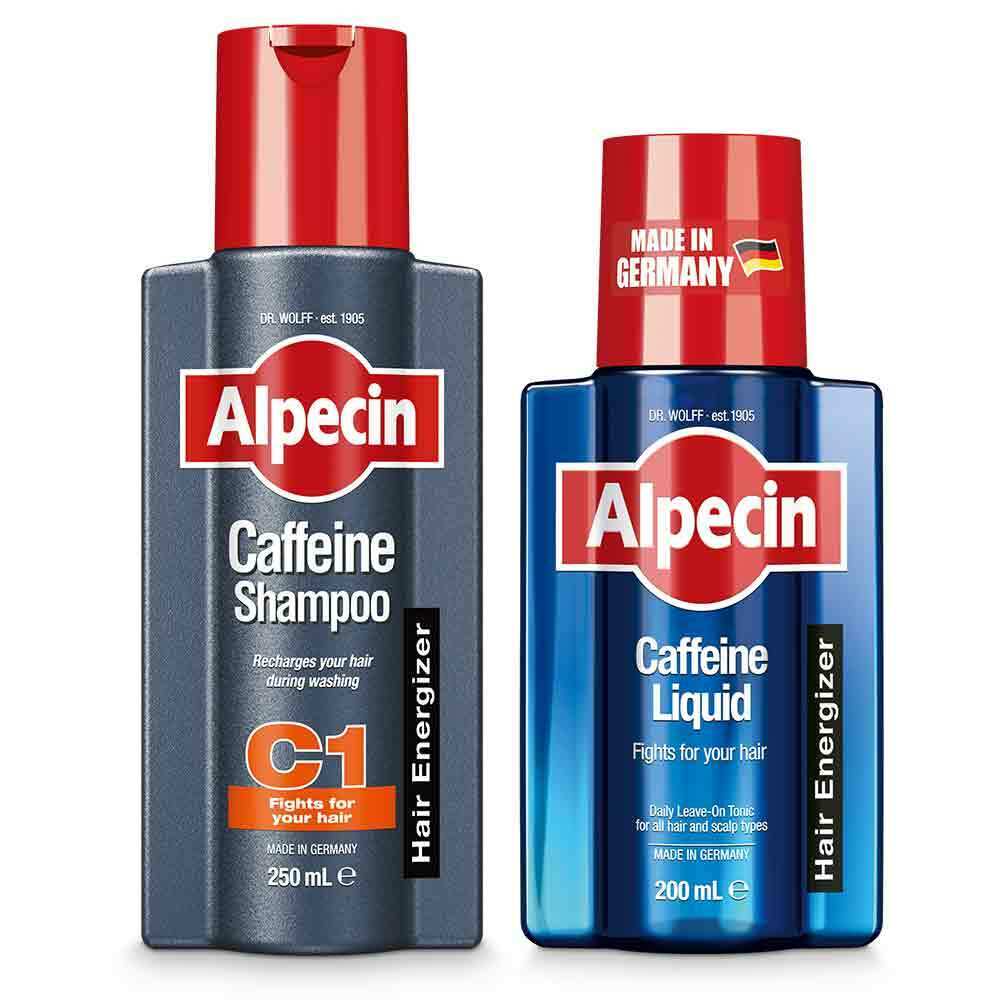 Starter Pack - Alpecin Caffeine Shampoo C1 250ml + Caffeine Liquid 200ml - strengthens hair on days with and without washing