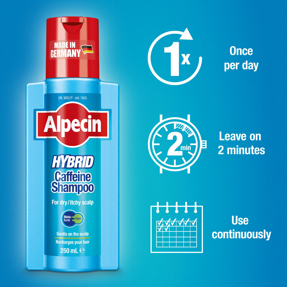Buy Alpecin Hybrid Caffeine Shampoo for Dry and Itchy Scalp, 250ml by