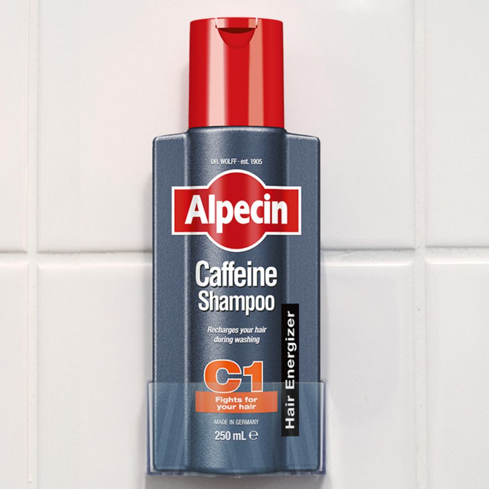 Limited Edition Alpecin Shampoo Station. Store your shampoo in the shower with this sleek Perspex holder